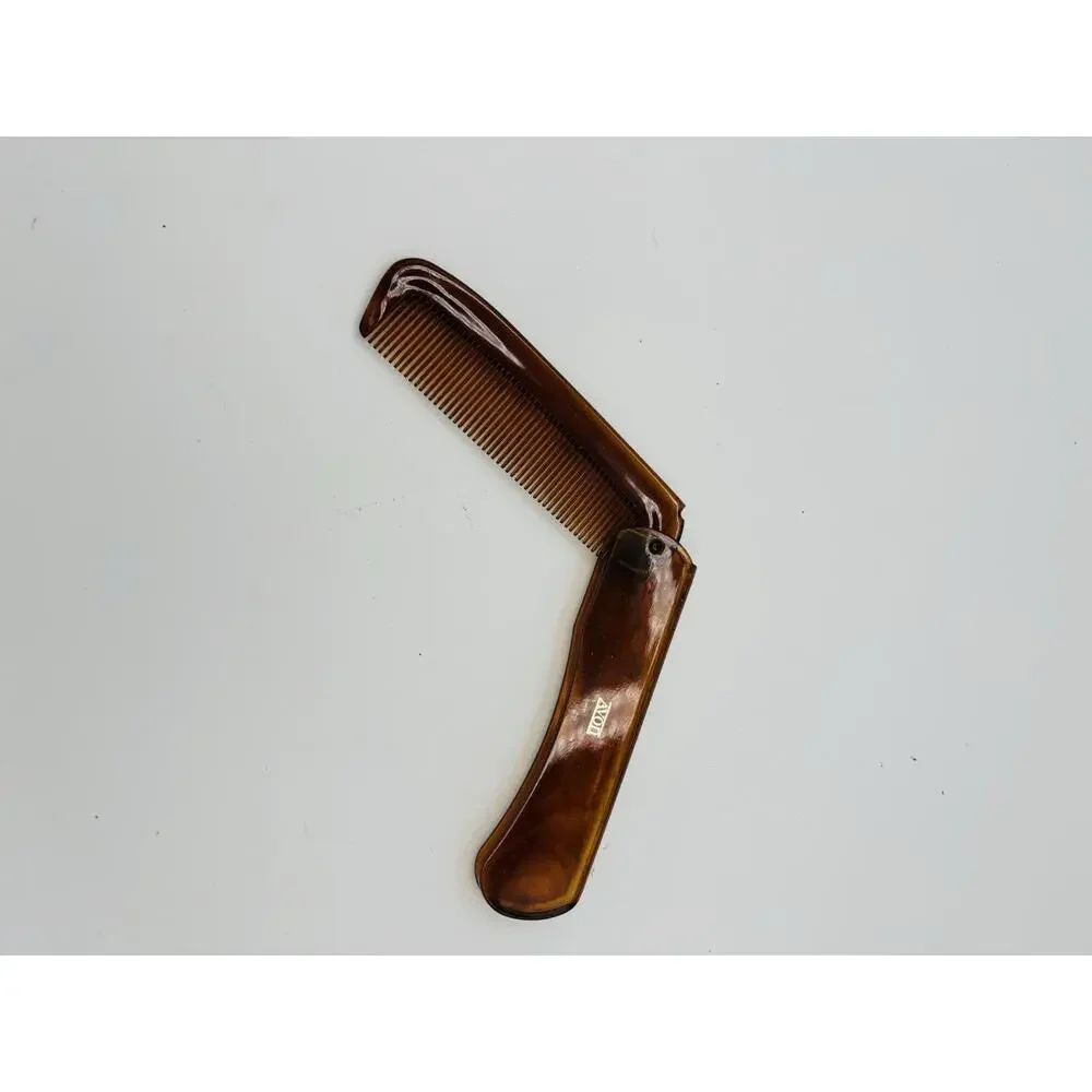 Vintage Avon 1982 Cambridge Collection Tortoise Folding‎ Comb Travel